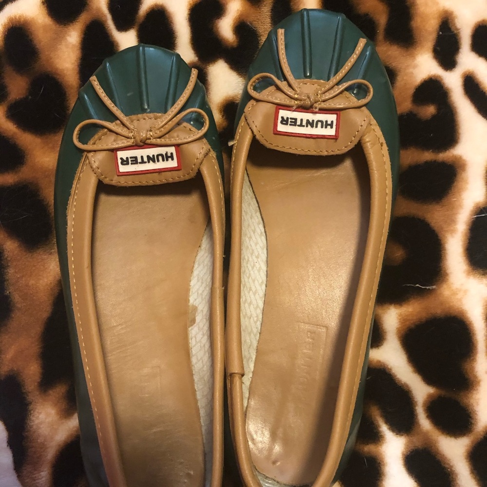 Authentic hunter green ballet flats size 8